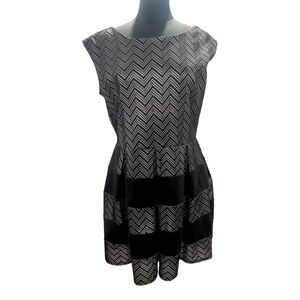 Tiana B Black & Gray plus sizes cocktail dress-size 14